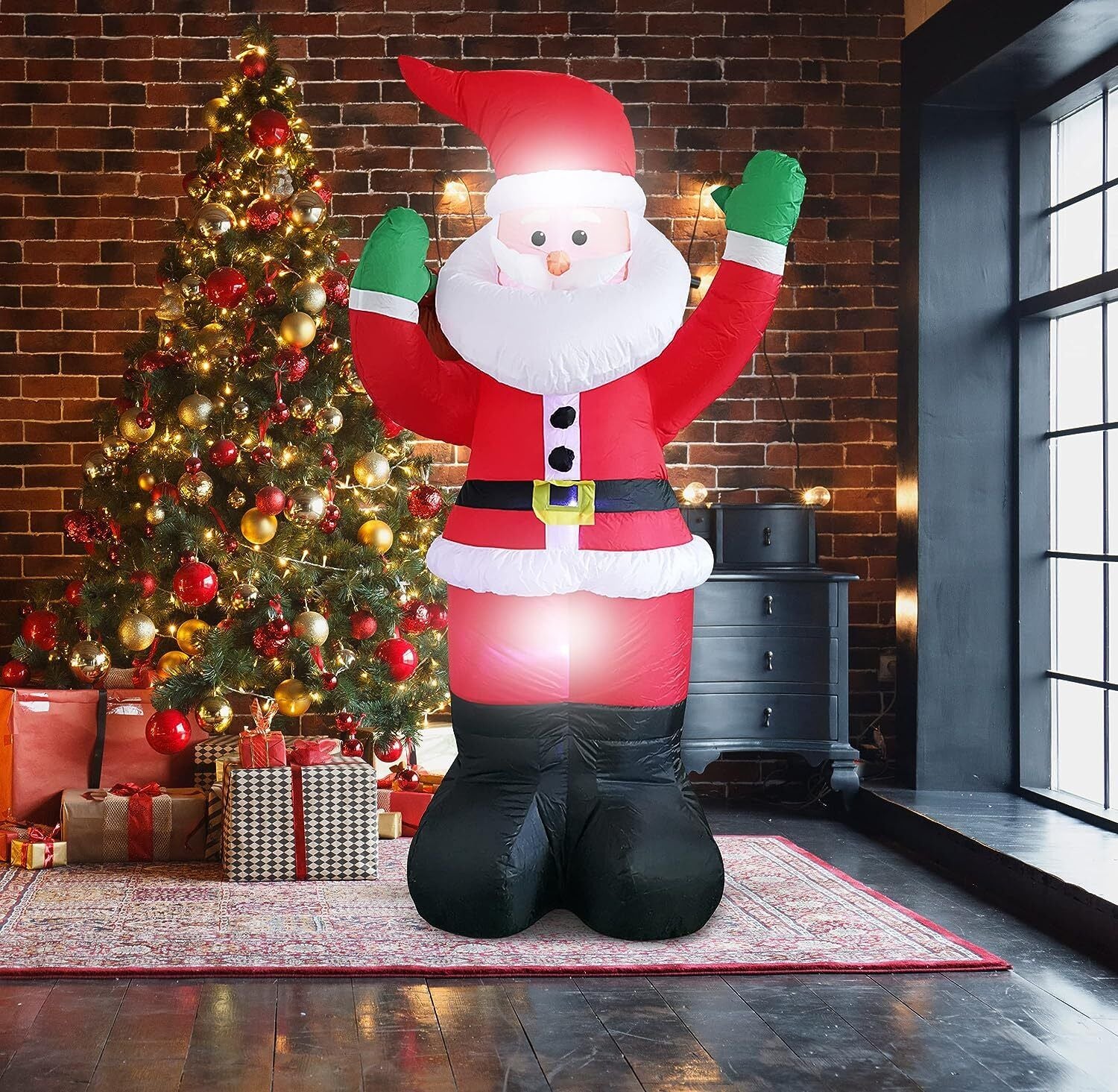 6 FT Christmas Inflatables Santa Claus Christmas Inflatables Built-In LED Lights