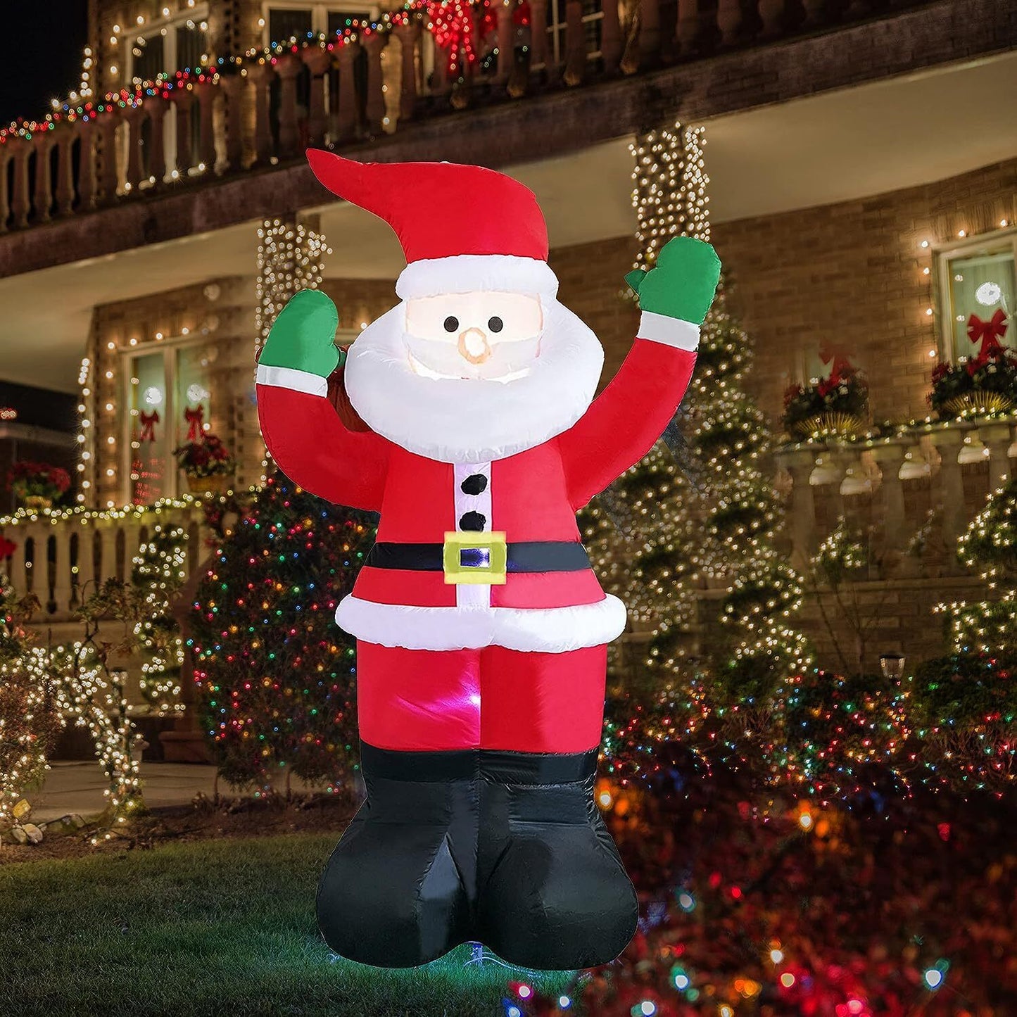 6 FT Christmas Inflatables Santa Claus Christmas Inflatables Built-In LED Lights